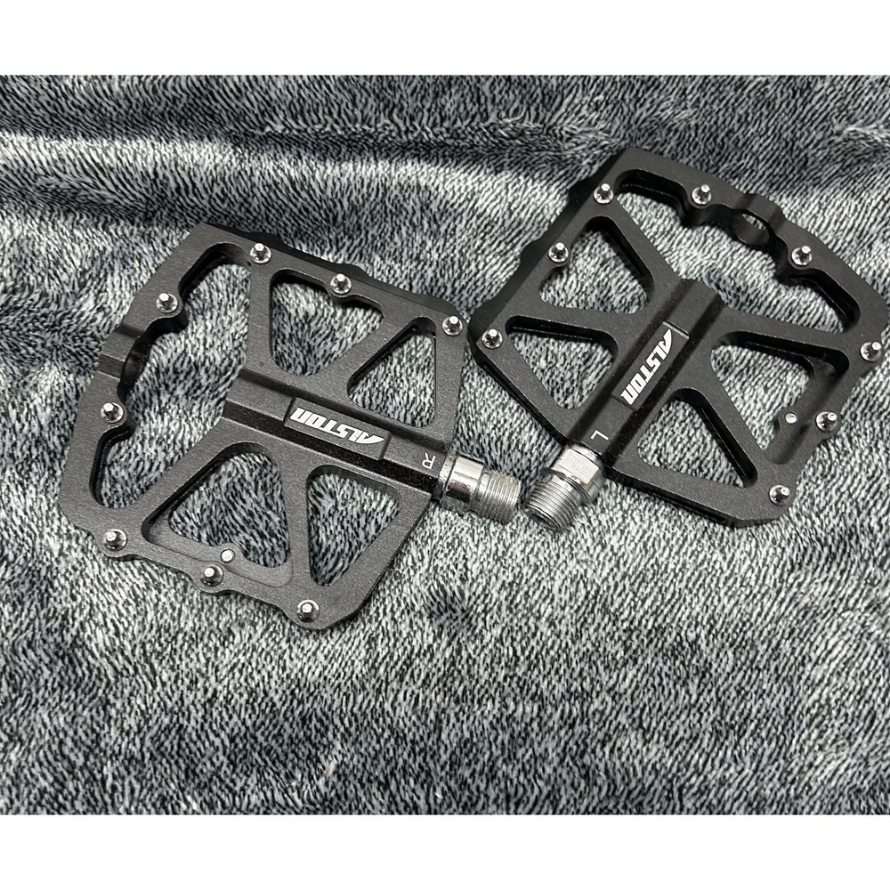 Alston Black Aluminum MTB Bike Pedals (SH5)